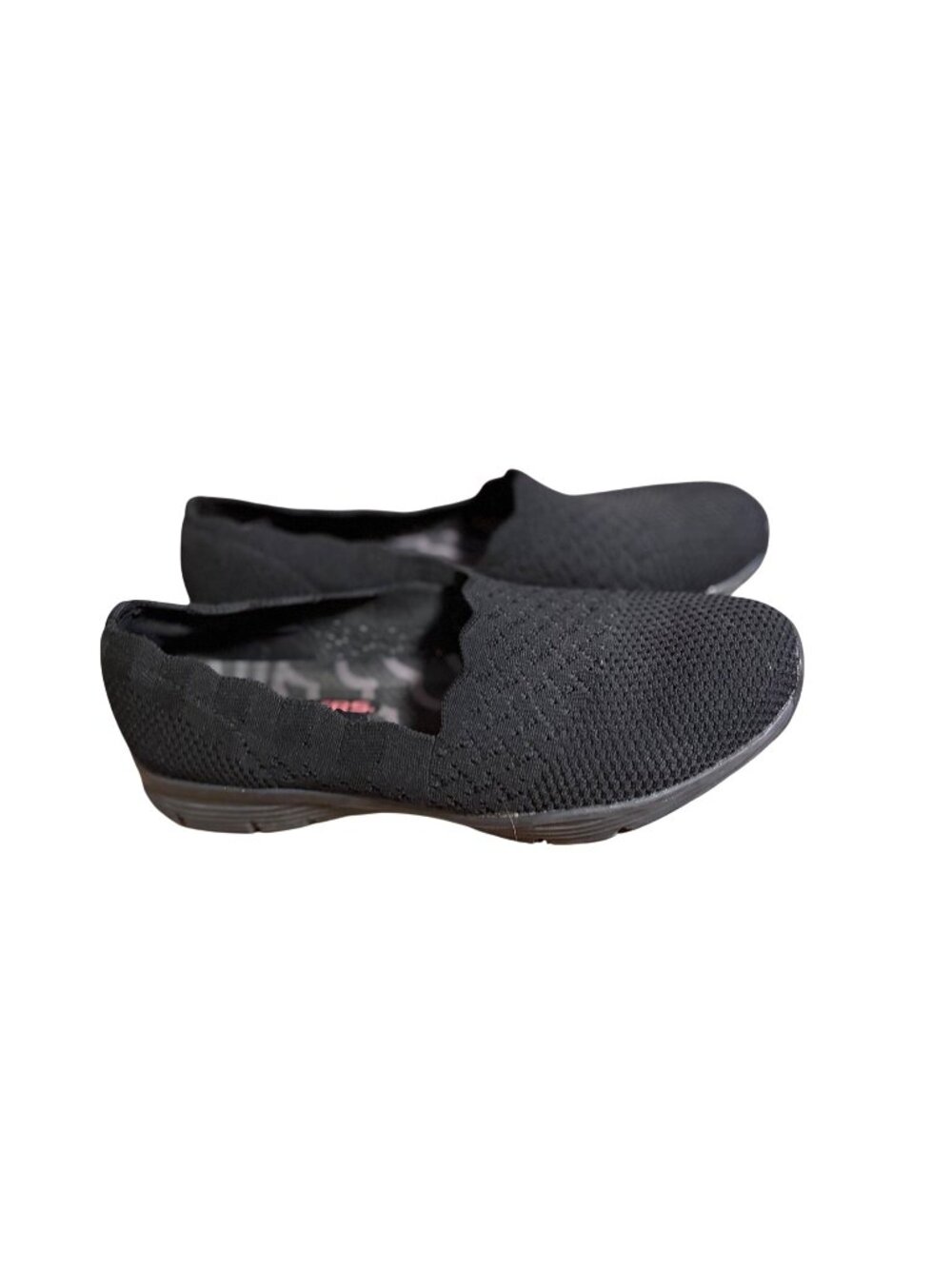Skechers Womens Size 7.5 Black Slip On Mesh Sneakers Flat Shoes Classic Fit Air